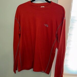 The North Face Long Sleeve Shirt Men’s Large Orange Performance Athletic